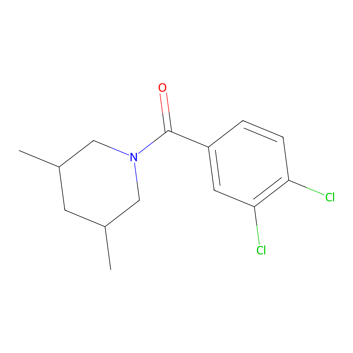 (3,4-Dichlorophenyl)-(3,5-dimethylpiperidin-1-yl)methanone molecular structure, CAS 333347-04-9