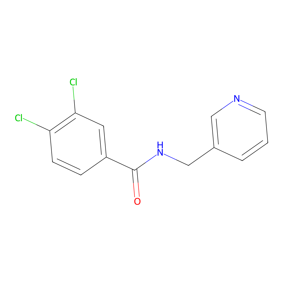 3,4-dichloro-N-(3-pyridinylmethyl)benzamide molecular structure, CAS 333347-08-3