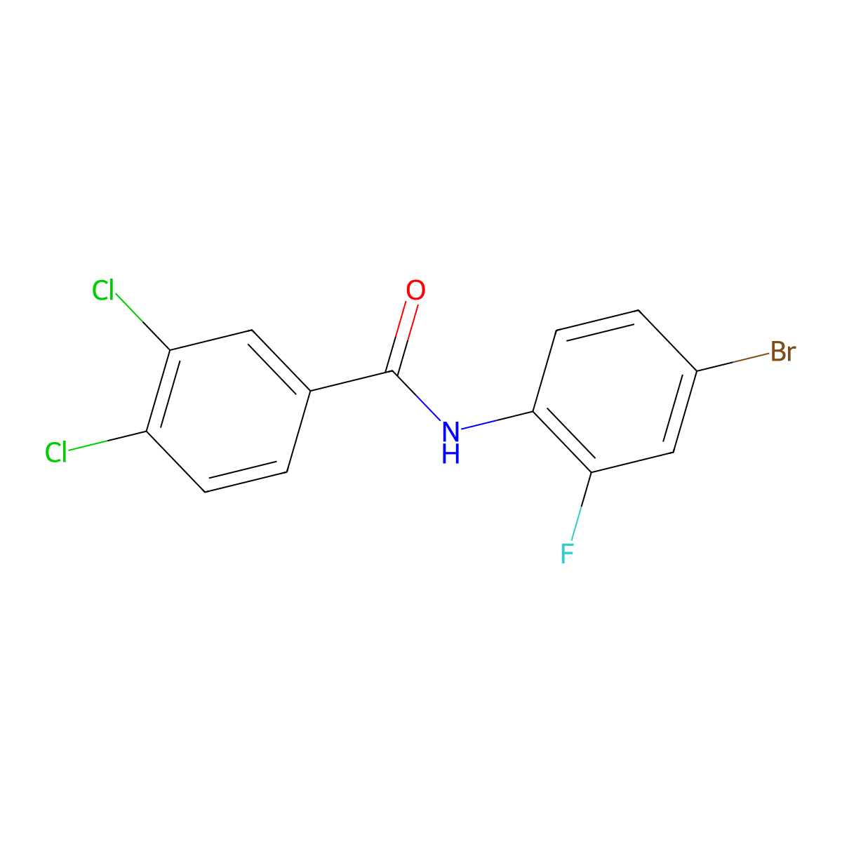 N-(4-bromo-2-fluorophenyl)-3,4-dichlorobenzamide molecular structure, CAS 333347-11-8