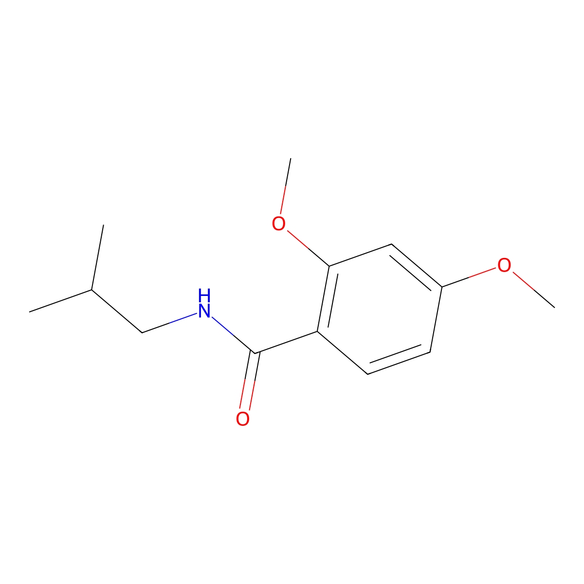 2,4-dimethoxy-N-(2-methylpropyl)benzamide molecular structure, CAS 333347-28-7