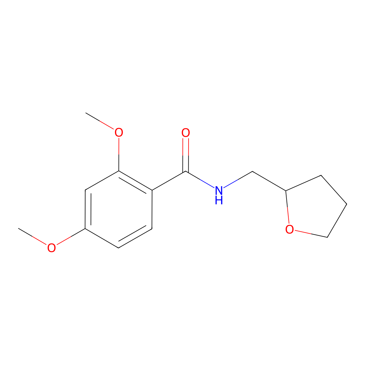 2,4-dimethoxy-N-(oxolan-2-ylmethyl)benzamide molecular structure, CAS 333347-33-4