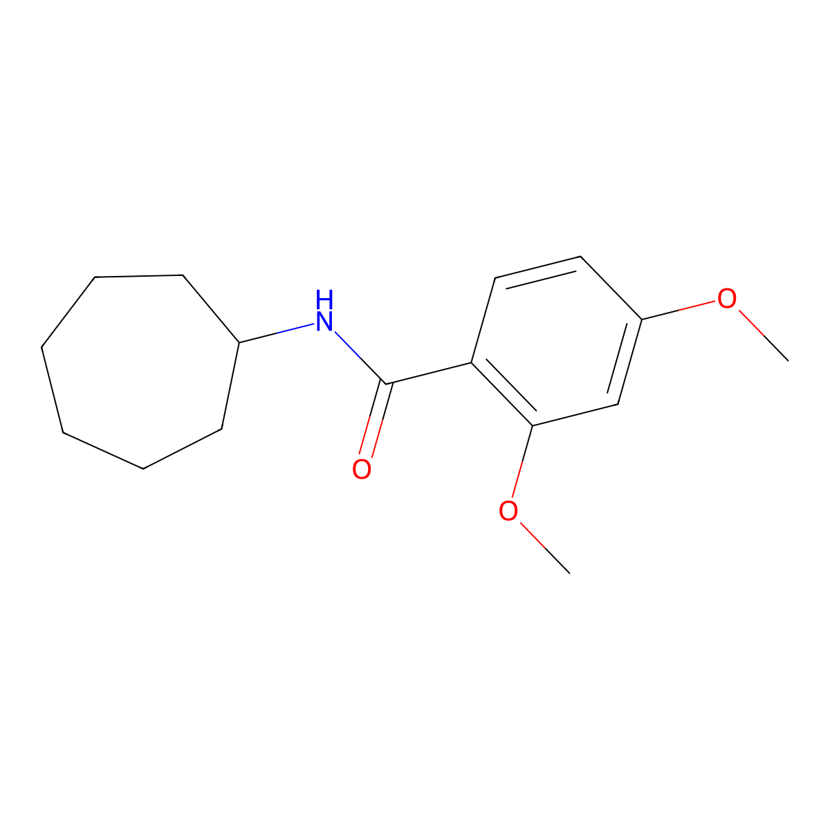 N-cycloheptyl-2,4-dimethoxybenzamide molecular structure, CAS 333347-35-6