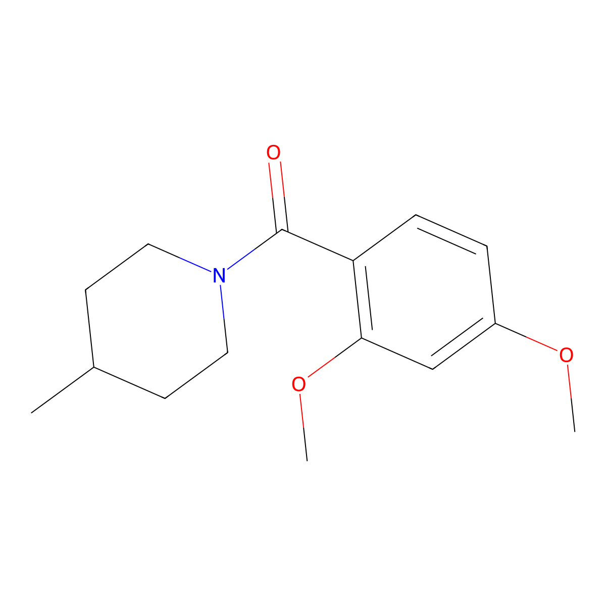 (2,4-Dimethoxyphenyl)-(4-methylpiperidin-1-yl)methanone molecular structure, CAS 333347-51-6