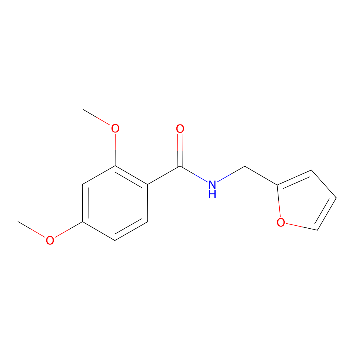N-(furan-2-ylmethyl)-2,4-dimethoxybenzamide molecular structure, CAS 333347-53-8