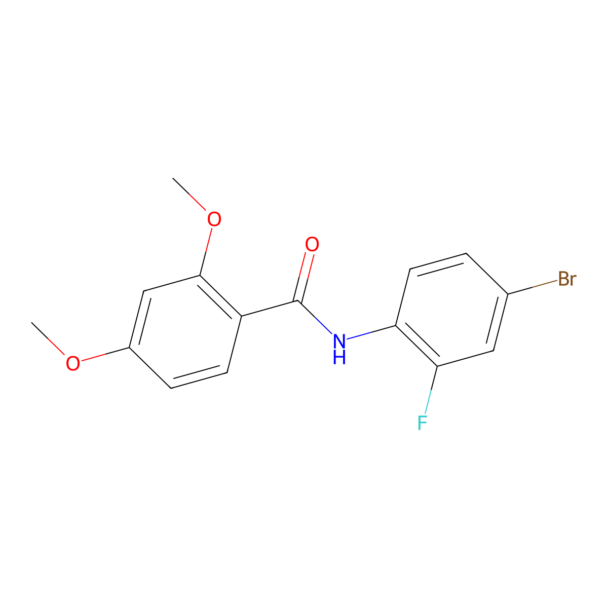 N-(4-bromo-2-fluorophenyl)-2,4-dimethoxybenzamide molecular structure, CAS 333347-57-2