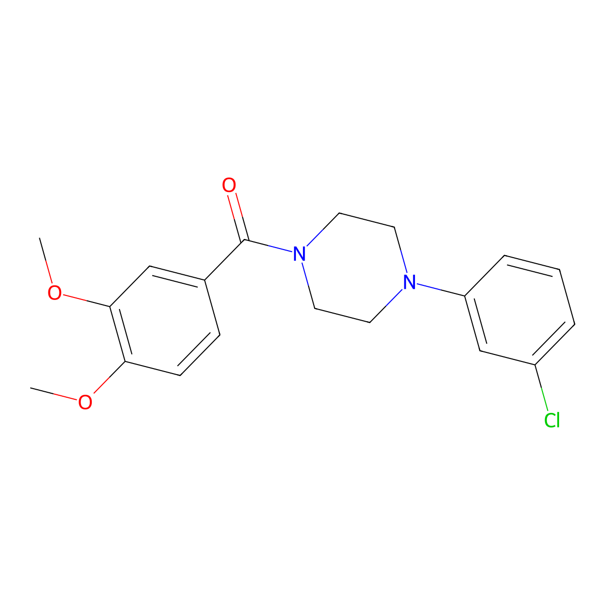 1-(3-Chlorophenyl)-4-(3,4-dimethoxybenzoyl)piperazine molecular structure, CAS 333347-67-4