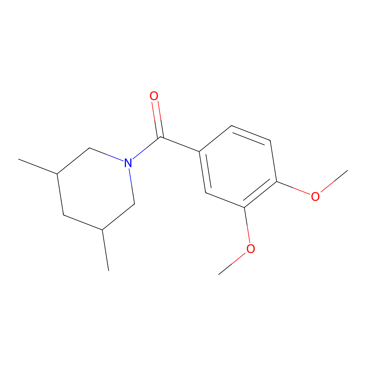 1-(3,4-Dimethoxybenzoyl)-3,5-dimethylpiperidine molecular structure, CAS 333347-71-0