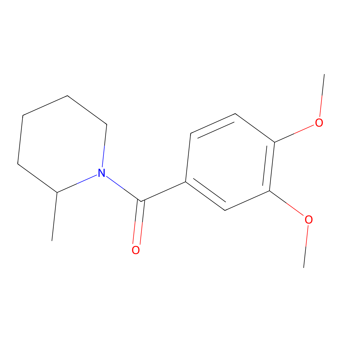 1-(3,4-Dimethoxybenzoyl)-2-methylpiperidine molecular structure, CAS 333347-74-3
