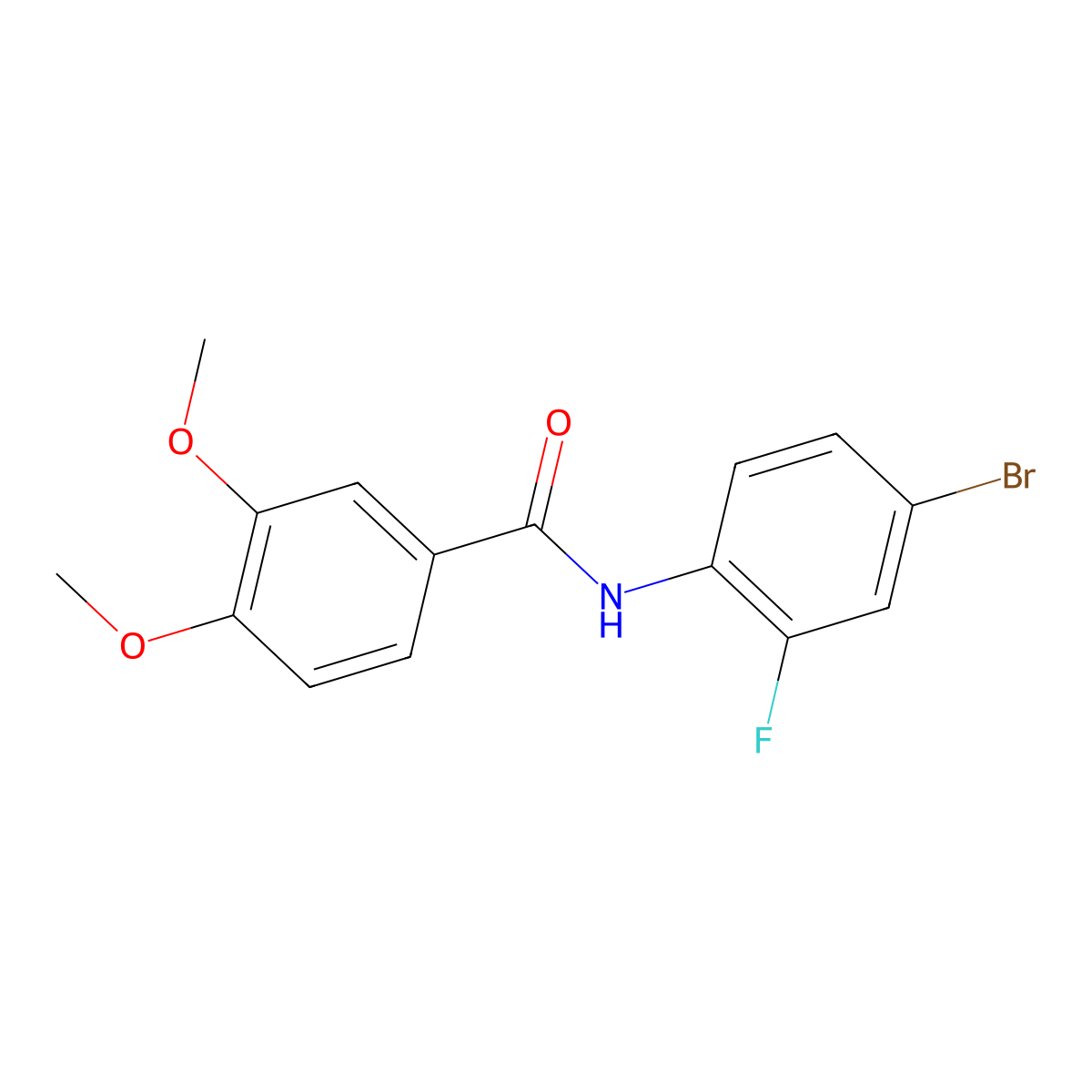 N-(4-bromo-2-fluorophenyl)-3,4-dimethoxybenzamide molecular structure, CAS 333347-76-5