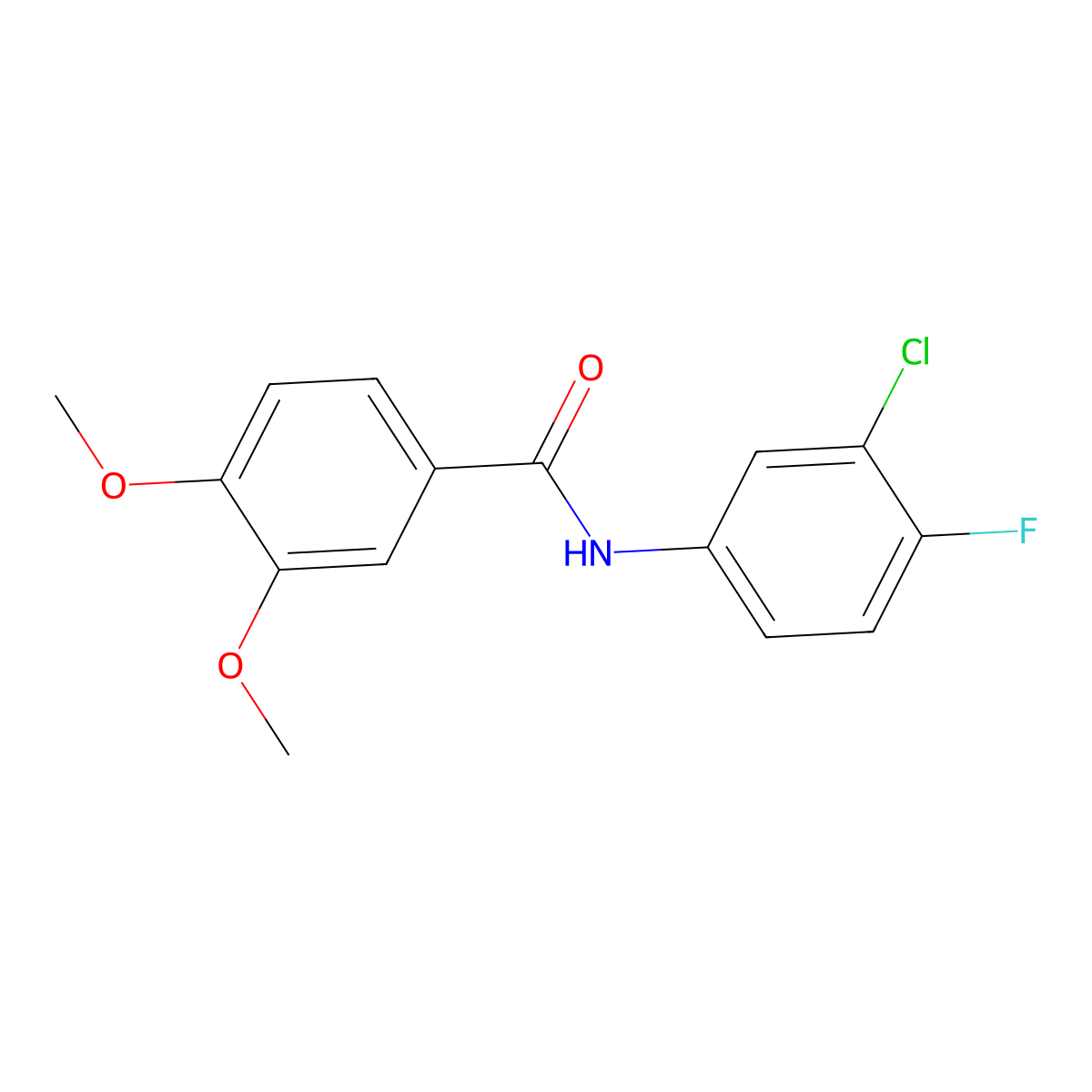 N-(3-chloro-4-fluorophenyl)-3,4-dimethoxybenzamide molecular structure, CAS 333347-77-6