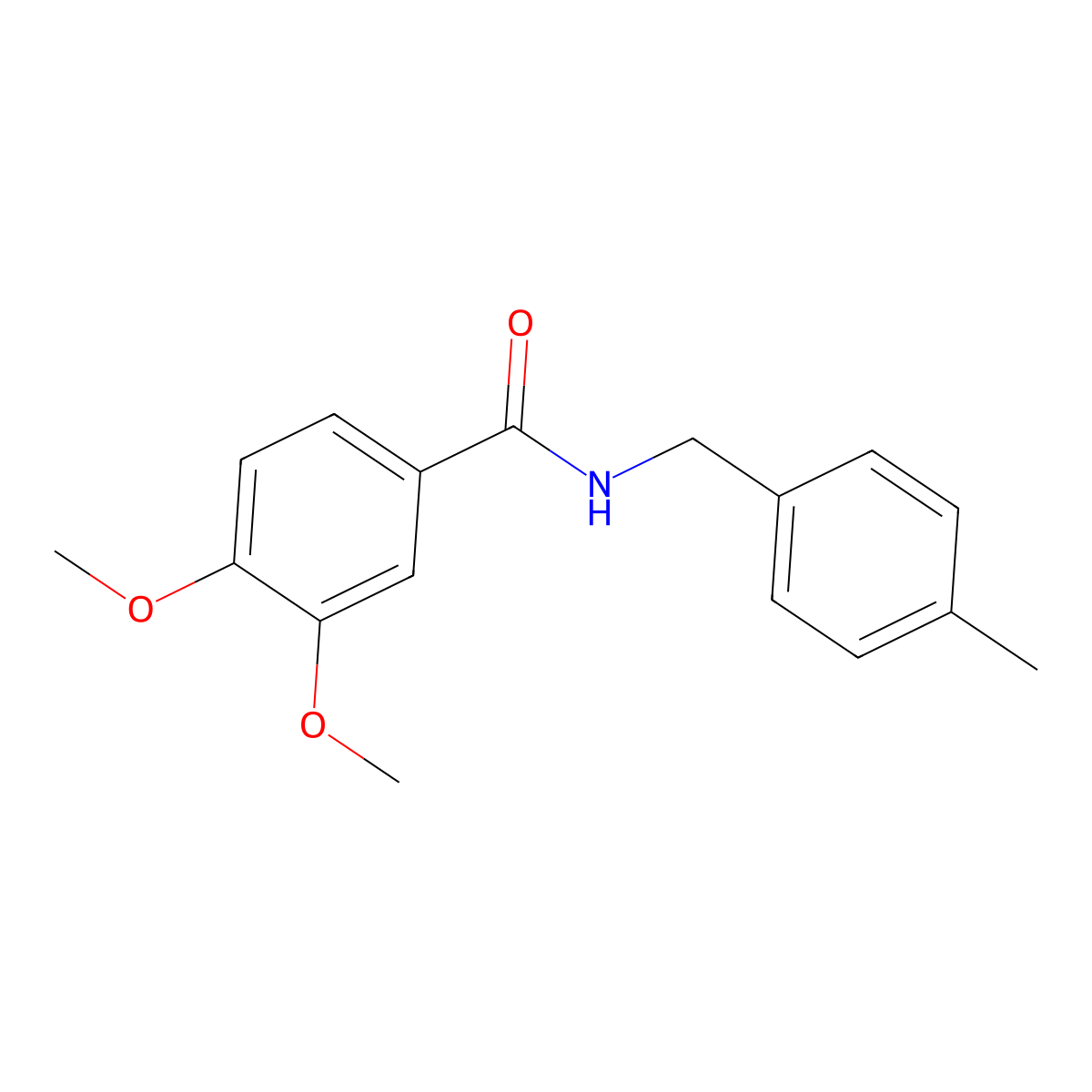 3,4-dimethoxy-N-[(4-methylphenyl)methyl]benzamide molecular structure, CAS 333347-79-8