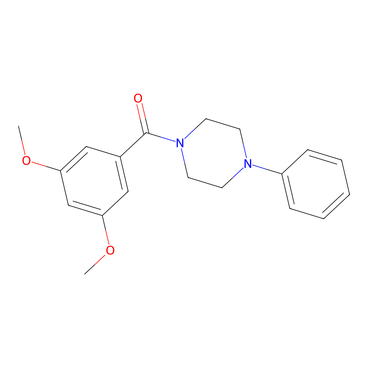 Piperazine, 1-(3,5-dimethoxybenzoyl)-4-phenyl- molecular structure, CAS 333347-87-8