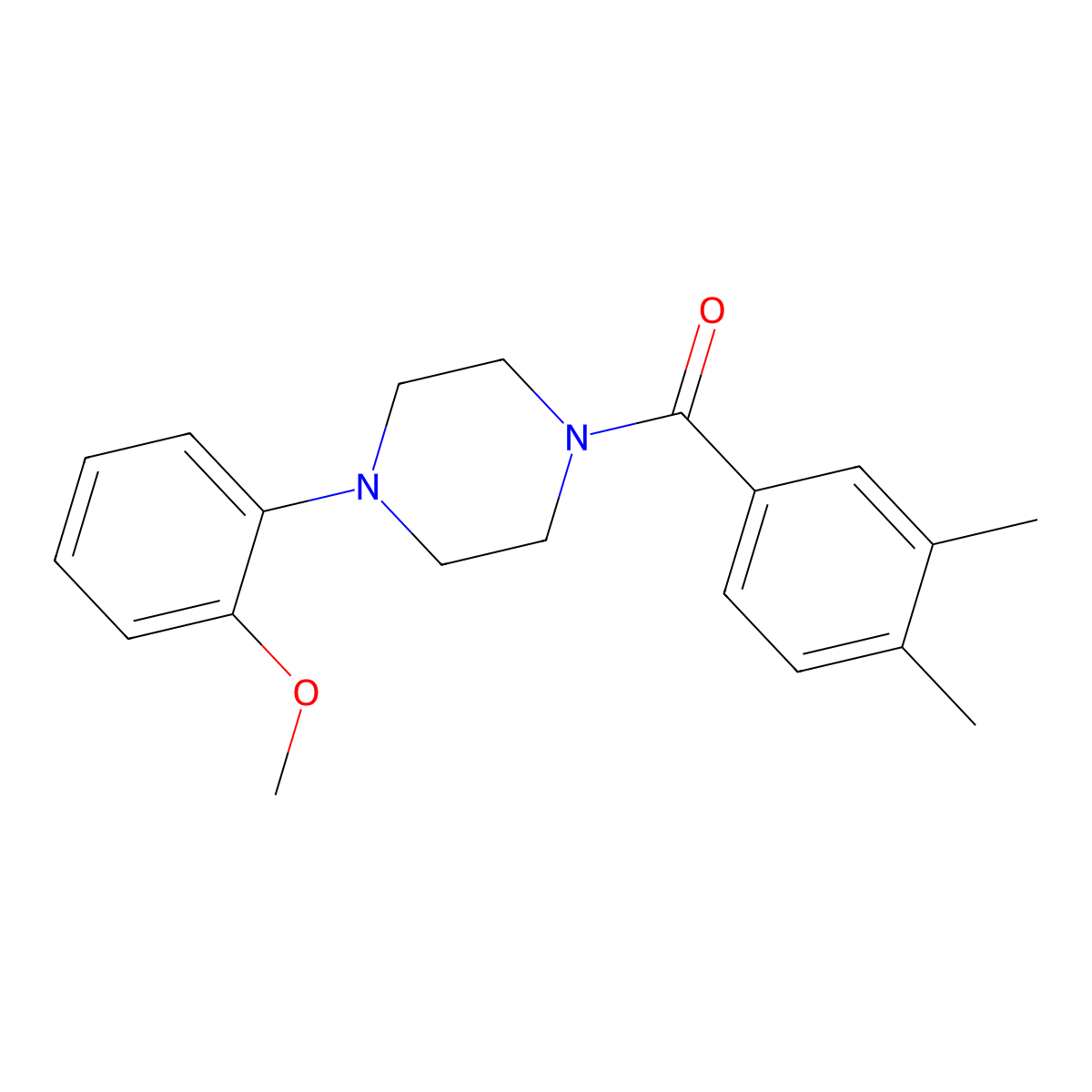 (3,4-Dimethylphenyl)-[4-(2-methoxyphenyl)piperazin-1-yl]methanone molecular structure, CAS 333348-18-8