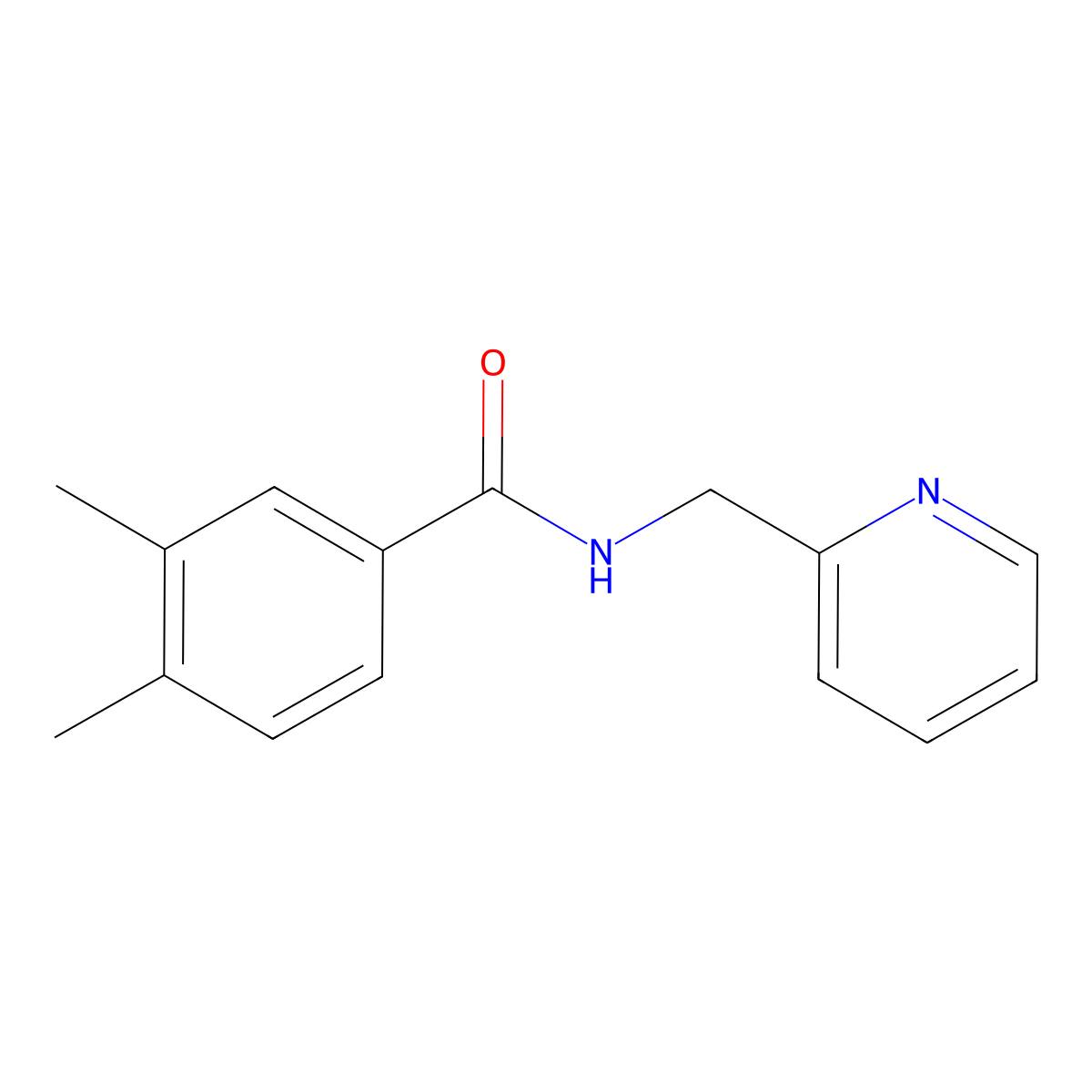 3,4-dimethyl-N-(pyridin-2-ylmethyl)benzamide molecular structure, CAS 333348-25-7