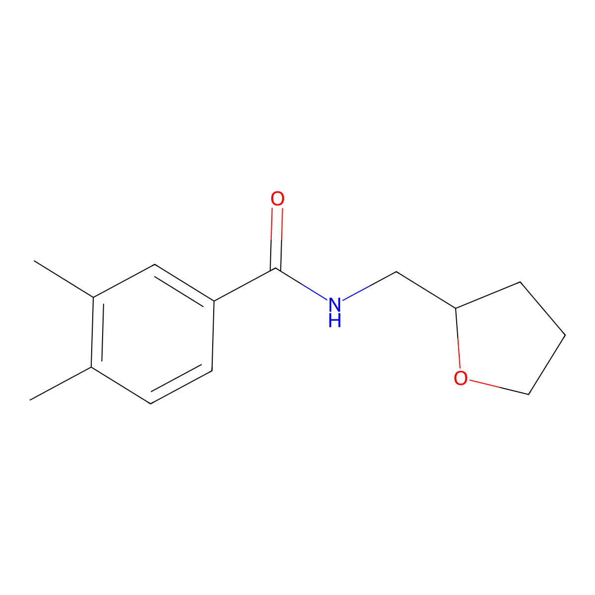 3,4-dimethyl-N-(oxolan-2-ylmethyl)benzamide molecular structure, CAS 333348-26-8