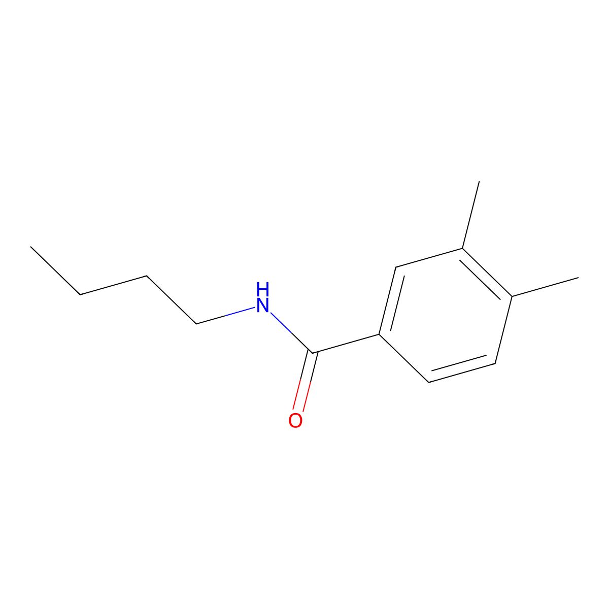 N-butyl-3,4-dimethylbenzamide molecular structure, CAS 333348-29-1