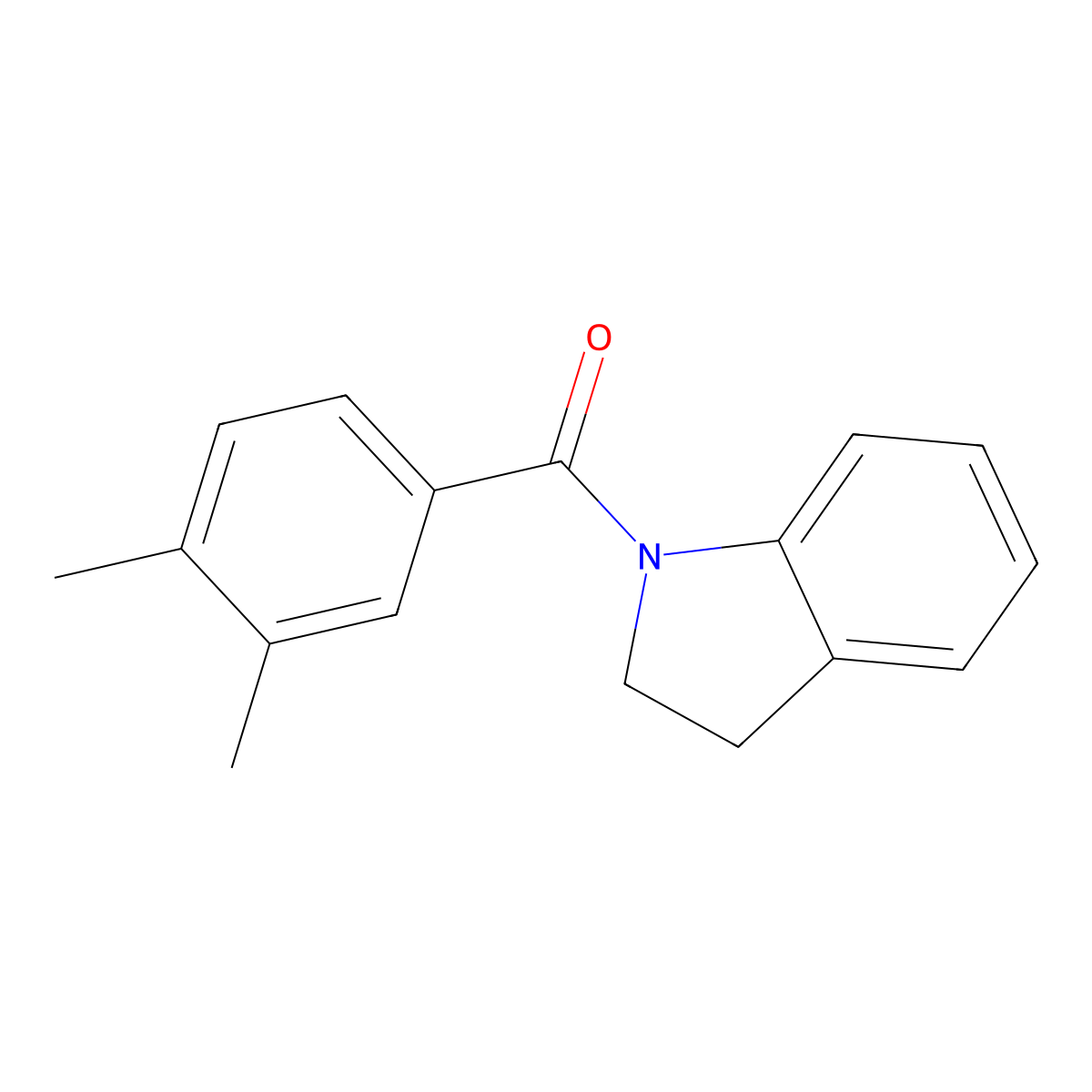 2,3-Dihydroindol-1-yl-(3,4-dimethylphenyl)methanone molecular structure, CAS 333348-39-3