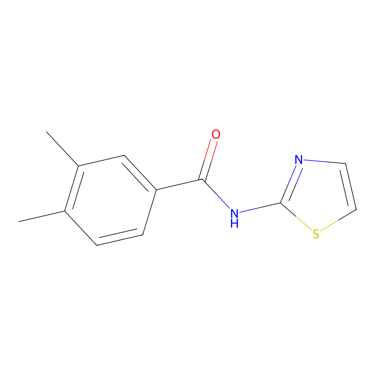 3,4-dimethyl-N-(1,3-thiazol-2-yl)benzamide molecular structure, CAS 333348-42-8