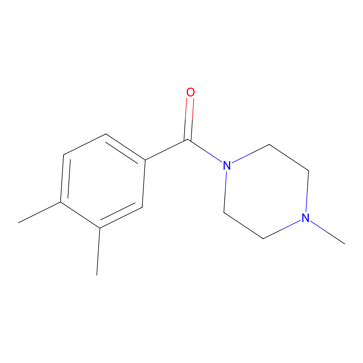 1-(3,4-Dimethylbenzoyl)-4-methylpiperazine molecular structure, CAS 333348-47-3