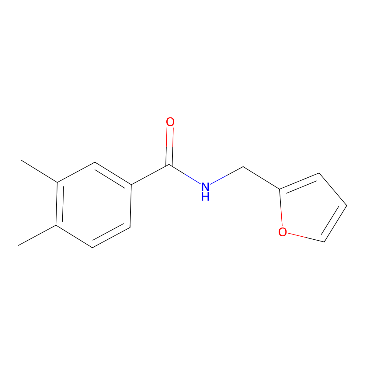 N-(furan-2-ylmethyl)-3,4-dimethylbenzamide molecular structure, CAS 333348-49-5