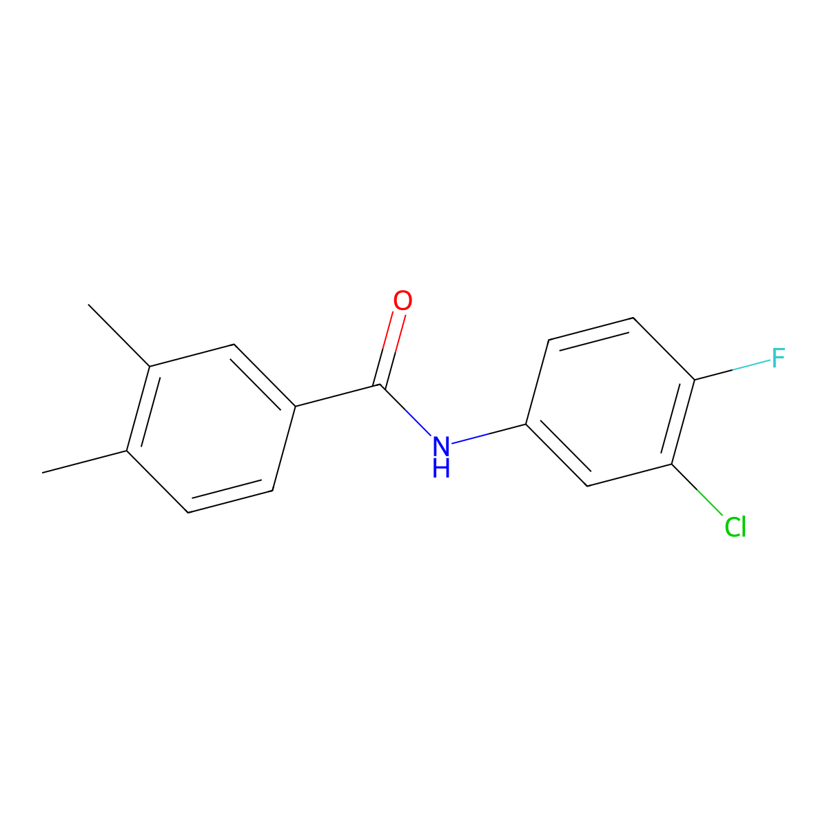 N-(3-chloro-4-fluorophenyl)-3,4-dimethylbenzamide molecular structure, CAS 333348-54-2