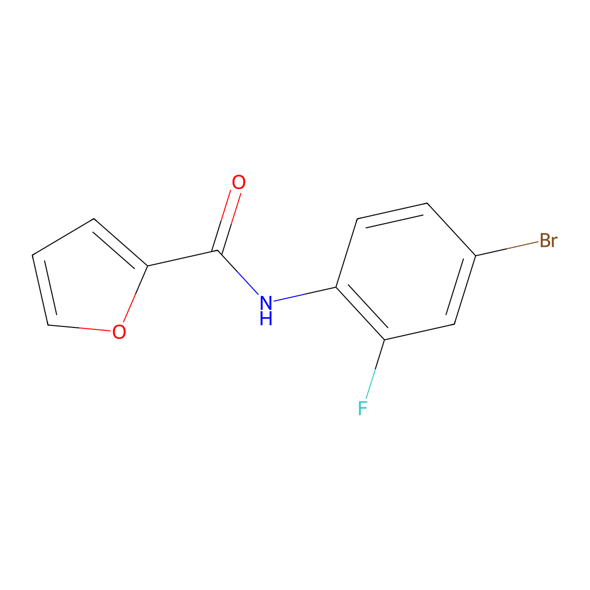N-(4-bromo-2-fluorophenyl)furan-2-carboxamide molecular structure, CAS 333349-02-3