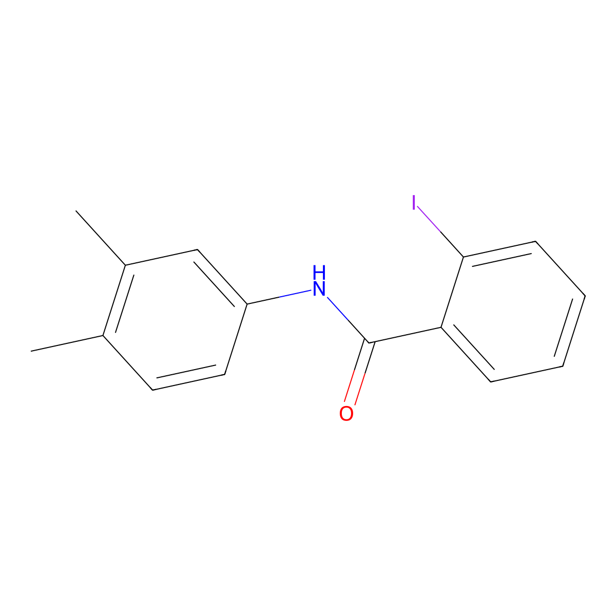 N-(3,4-dimethylphenyl)-2-iodobenzamide molecular structure, CAS 333349-20-5