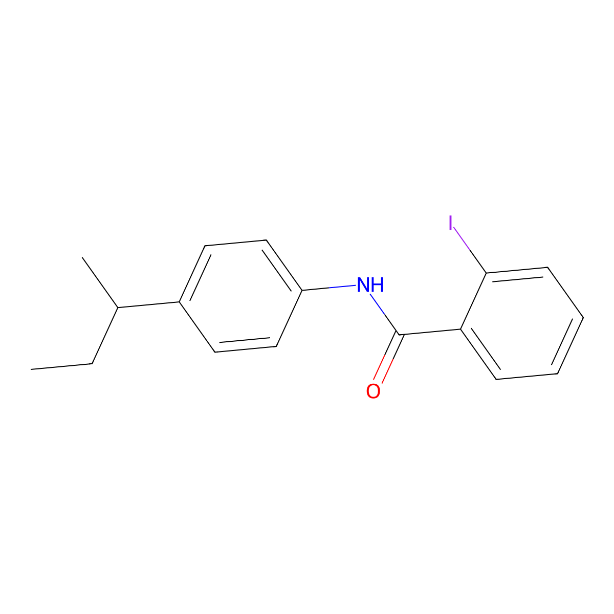 N-(4-Sec-butyl-phenyl)-2-iodo-benzamide molecular structure, CAS 333349-43-2