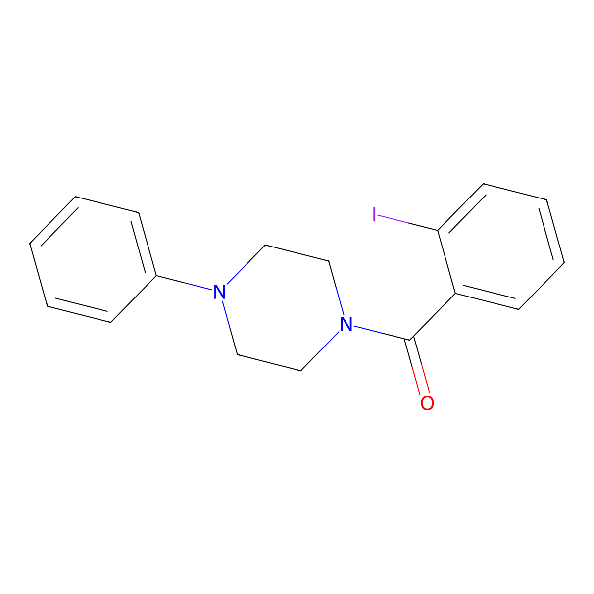 1-(2-Iodobenzoyl)-4-phenylpiperazine molecular structure, CAS 333349-47-6