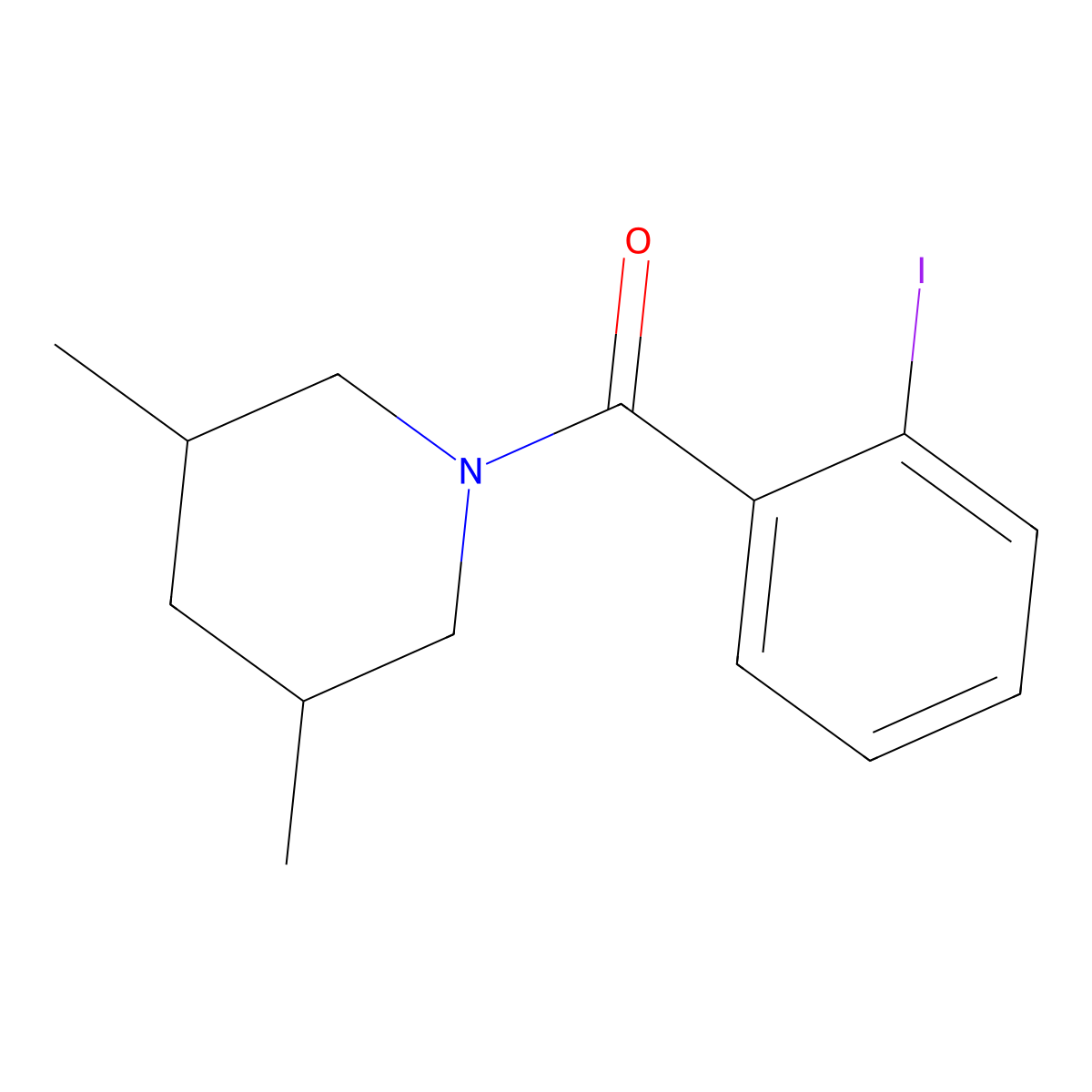 (3,5-Dimethyl-1-piperidinyl)(2-iodophenyl)methanone molecular structure, CAS 333349-54-5