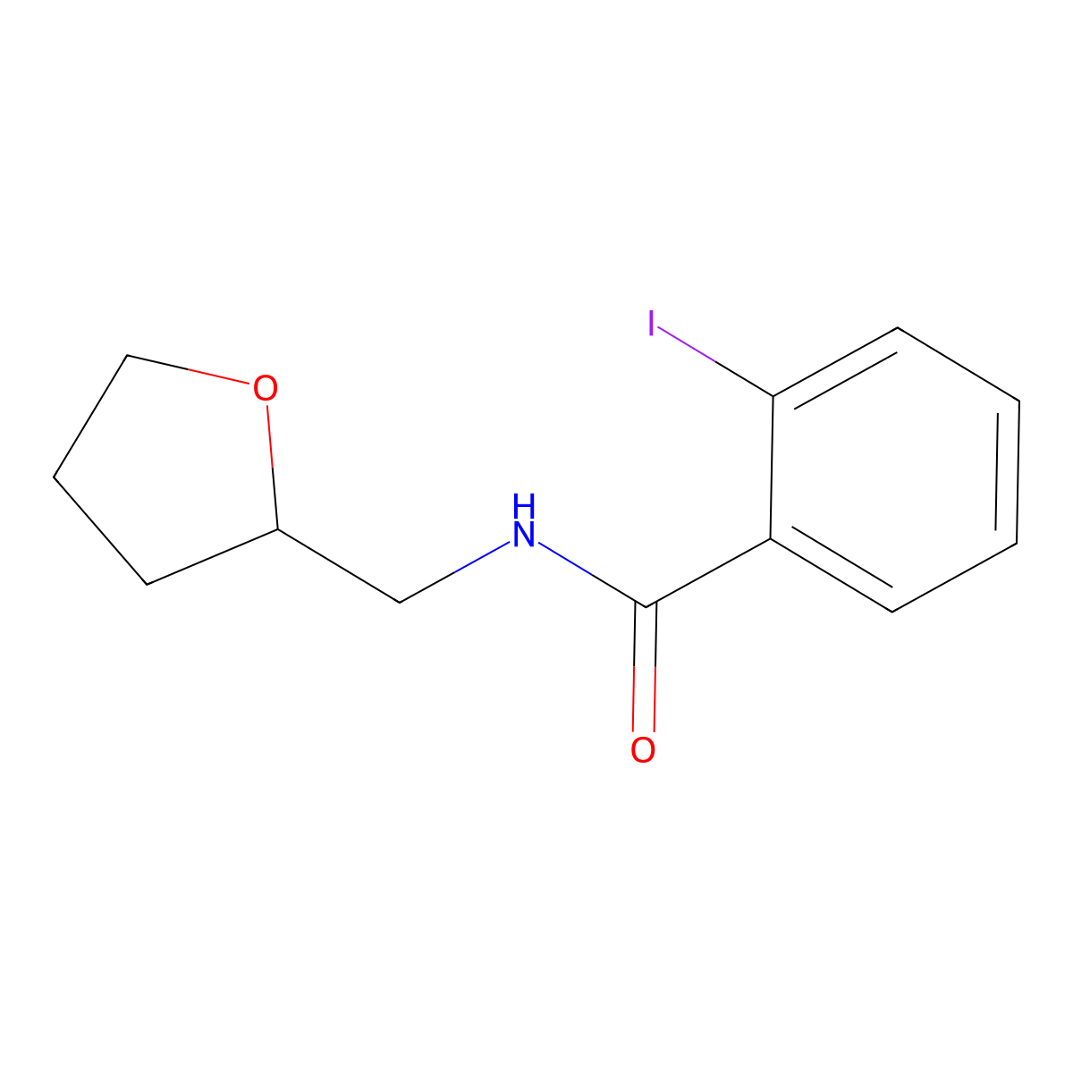 2-iodo-N-(oxolan-2-ylmethyl)benzamide molecular structure, CAS 333349-57-8