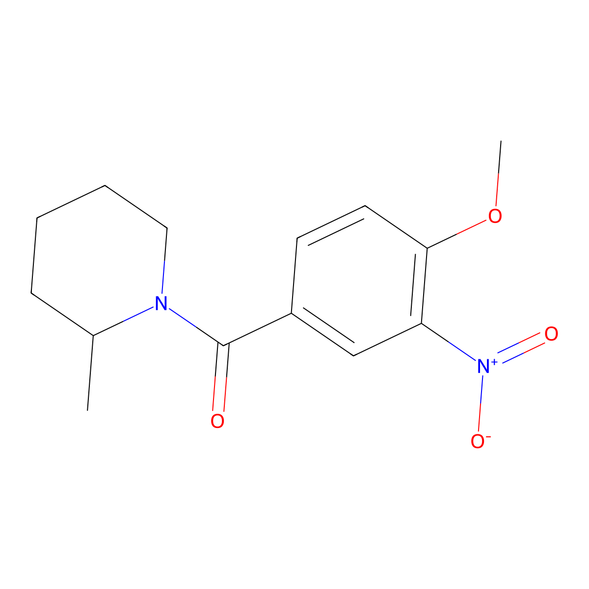 (4-Methoxy-3-nitrophenyl)(2-methylpiperidin-1-yl)methanone molecular structure, CAS 333349-98-7