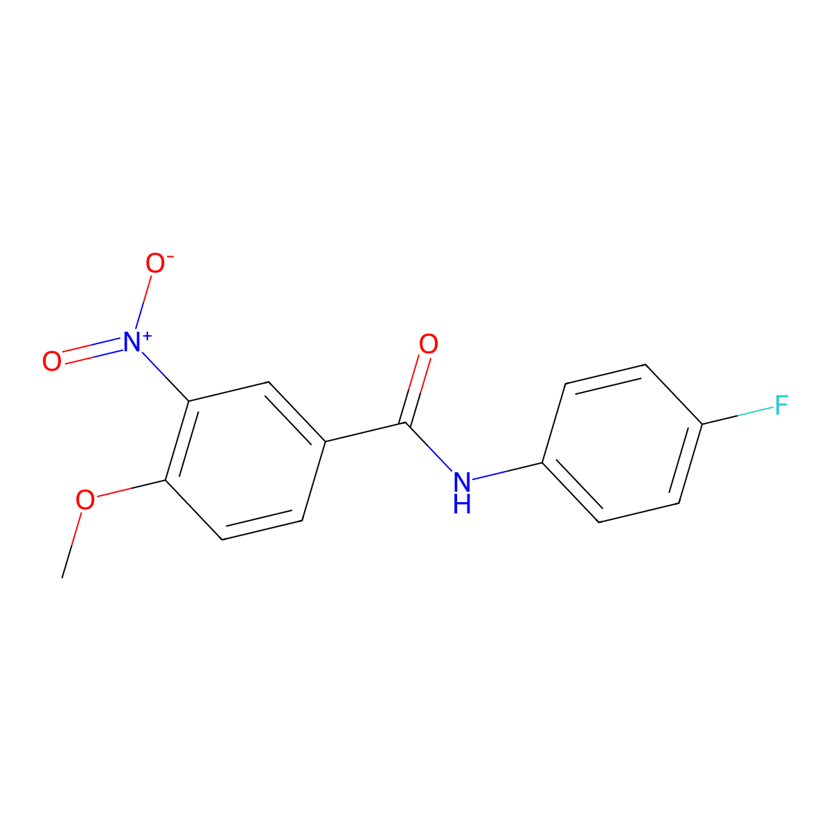 N-(4-fluorophenyl)-4-methoxy-3-nitrobenzamide molecular structure, CAS 333350-00-8