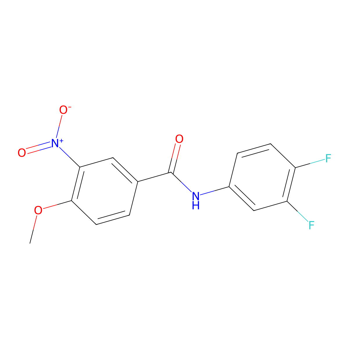 N-(3,4-difluorophenyl)-4-methoxy-3-nitrobenzamide molecular structure, CAS 333350-05-3