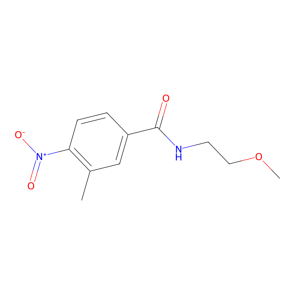 N-(2-methoxyethyl)-3-methyl-4-nitrobenzamide molecular structure, CAS 333350-22-4
