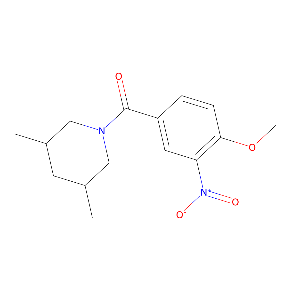 (3,5-Dimethylpiperidin-1-yl)(4-methoxy-3-nitrophenyl)methanone molecular structure, CAS 333350-29-1