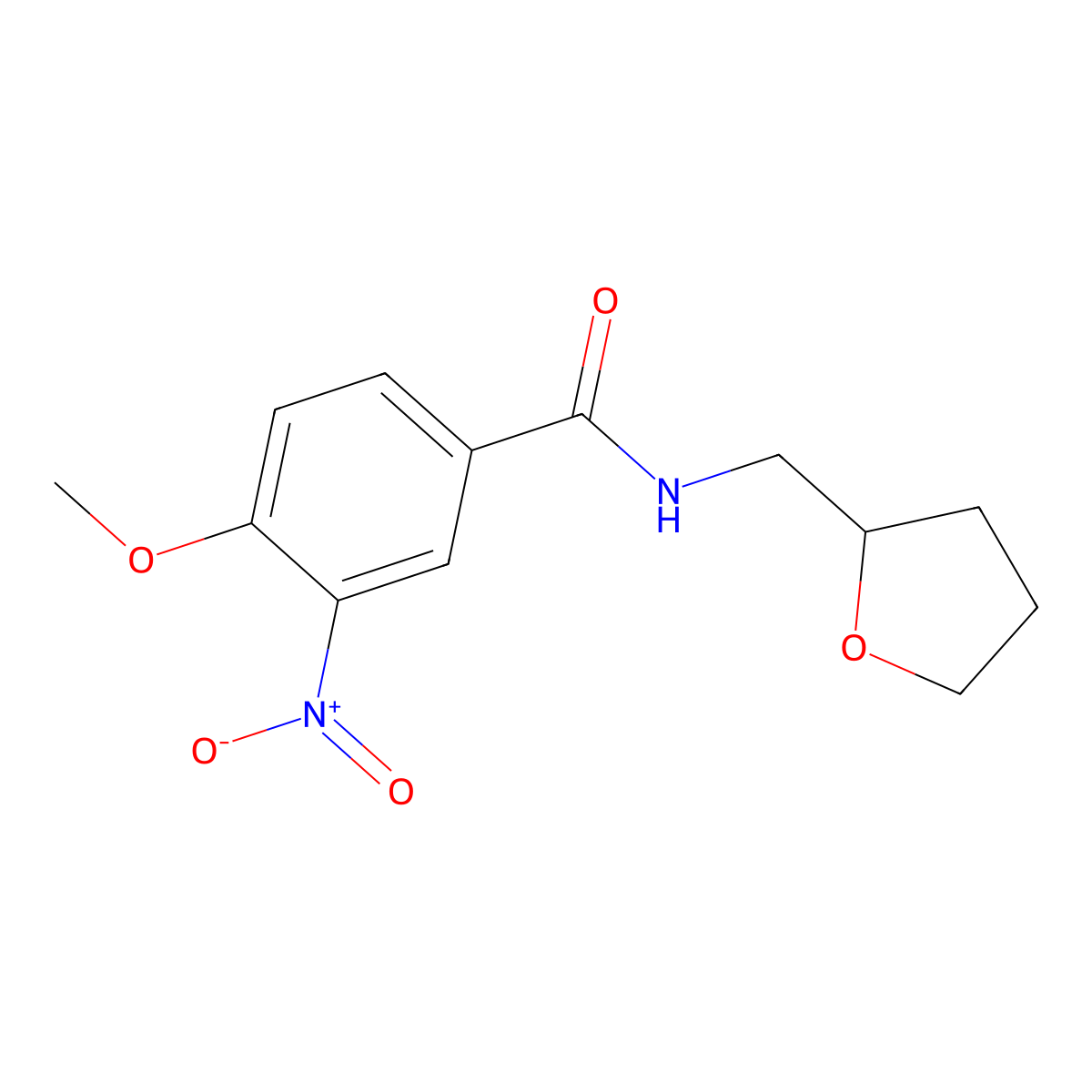 4-methoxy-3-nitro-N-(oxolan-2-ylmethyl)benzamide molecular structure, CAS 333350-31-5
