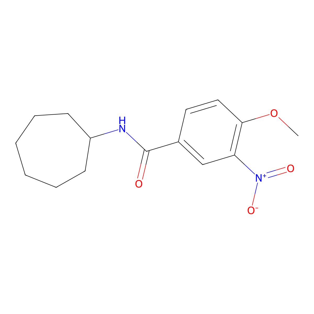 N-cycloheptyl-4-methoxy-3-nitrobenzamide molecular structure, CAS 333350-32-6