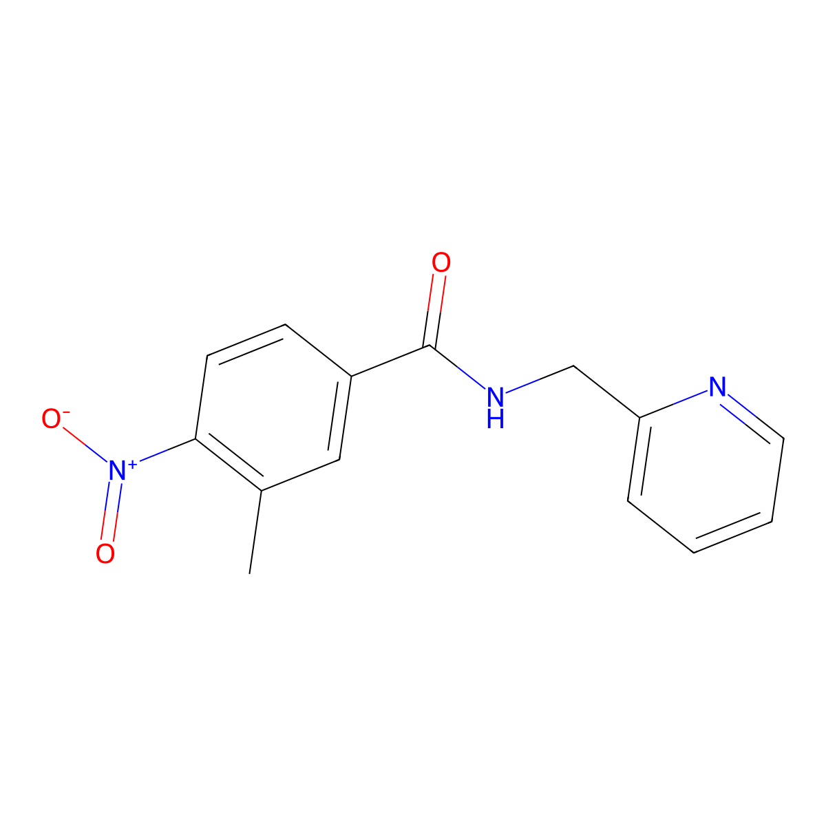 3-methyl-4-nitro-N-(pyridin-2-ylmethyl)benzamide molecular structure, CAS 333350-33-7
