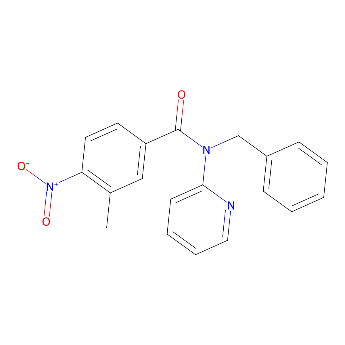 N-benzyl-3-methyl-4-nitro-N-(pyridin-2-yl)benzamide molecular structure, CAS 333350-34-8