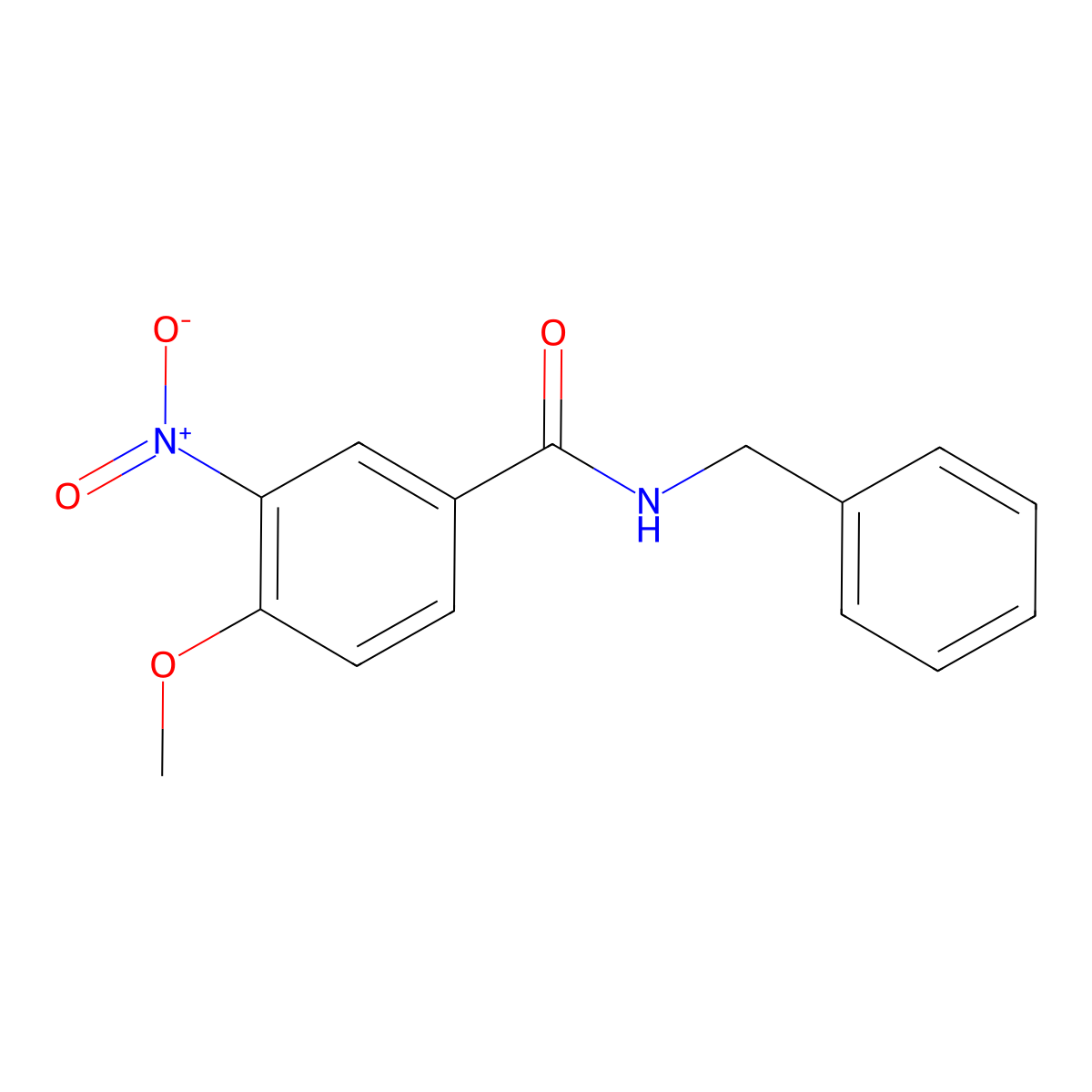 N-benzyl-4-methoxy-3-nitrobenzamide molecular structure, CAS 333350-44-0
