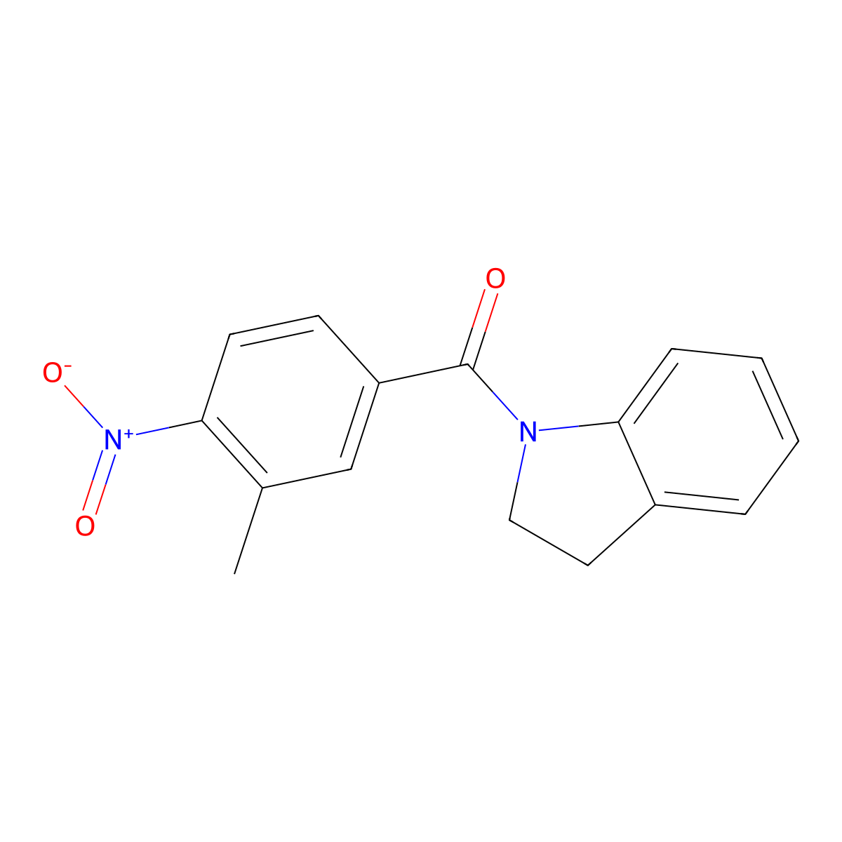 2,3-Dihydroindol-1-yl-(3-methyl-4-nitrophenyl)methanone molecular structure, CAS 333350-45-1