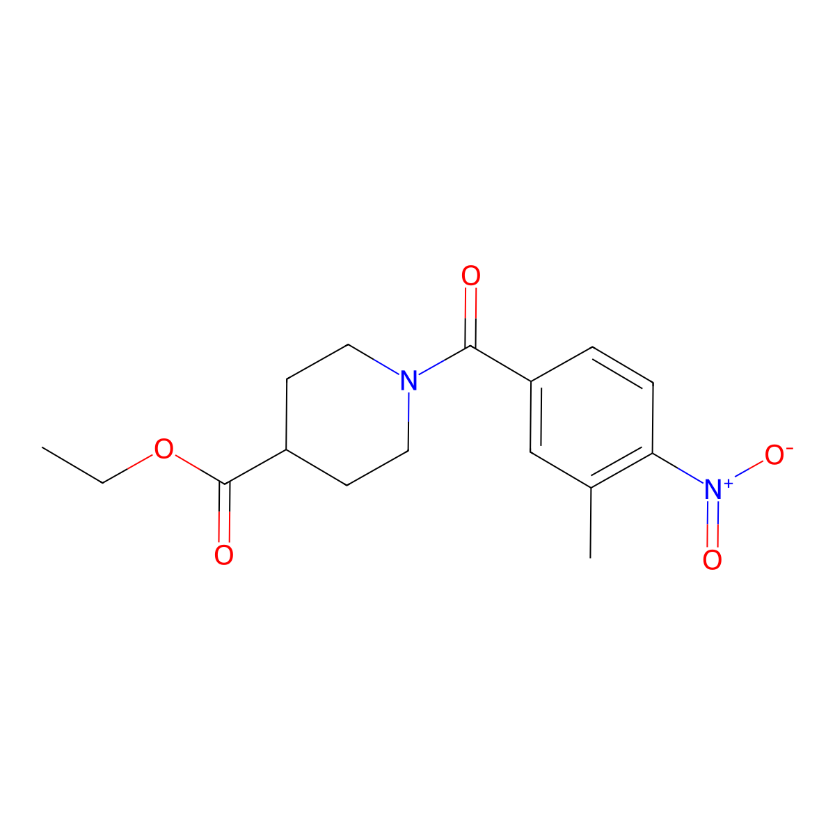 Ethyl 1-(3-methyl-4-nitrobenzoyl)piperidine-4-carboxylate molecular structure, CAS 333350-48-4