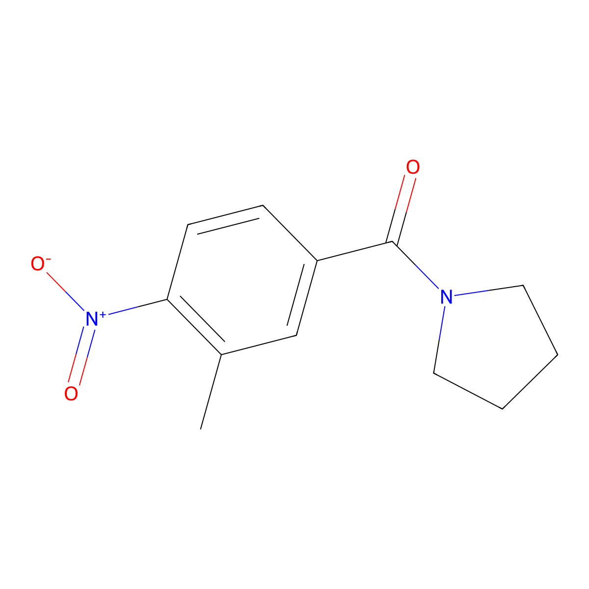 (3-Methyl-4-nitrophenyl)(pyrrolidin-1-yl)methanone molecular structure, CAS 333350-52-0