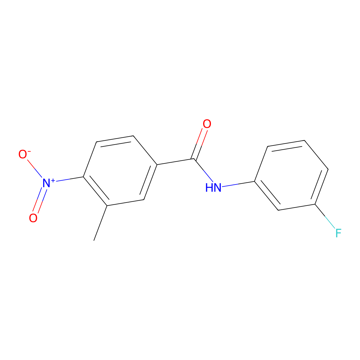 N-(3-fluorophenyl)-3-methyl-4-nitrobenzamide molecular structure, CAS 333350-67-7