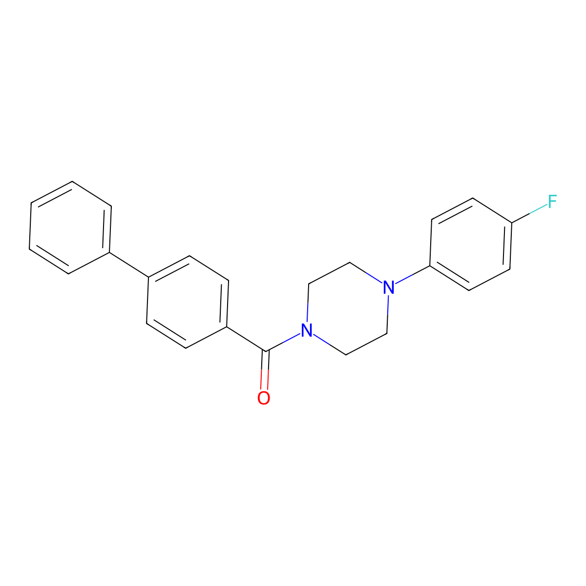 [4-(4-Fluorophenyl)piperazin-1-yl]-(4-phenylphenyl)methanone molecular structure, CAS 333350-74-6