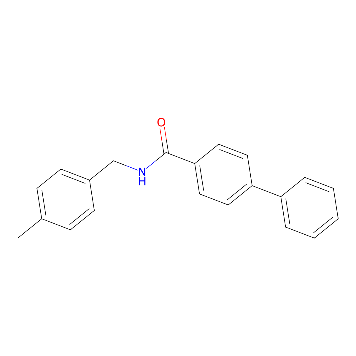 N-(4-methylbenzyl)biphenyl-4-carboxamide molecular structure, CAS 333350-83-7