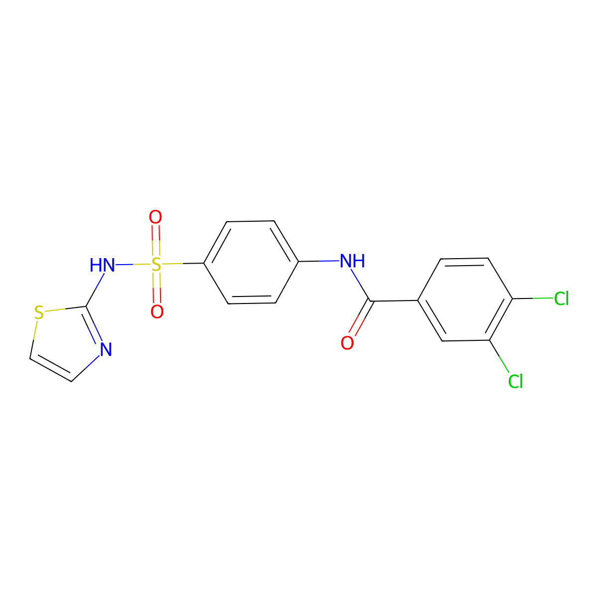 3,4-dichloro-N-[4-(1,3-thiazol-2-ylsulfamoyl)phenyl]benzamide molecular structure, CAS 333351-12-5