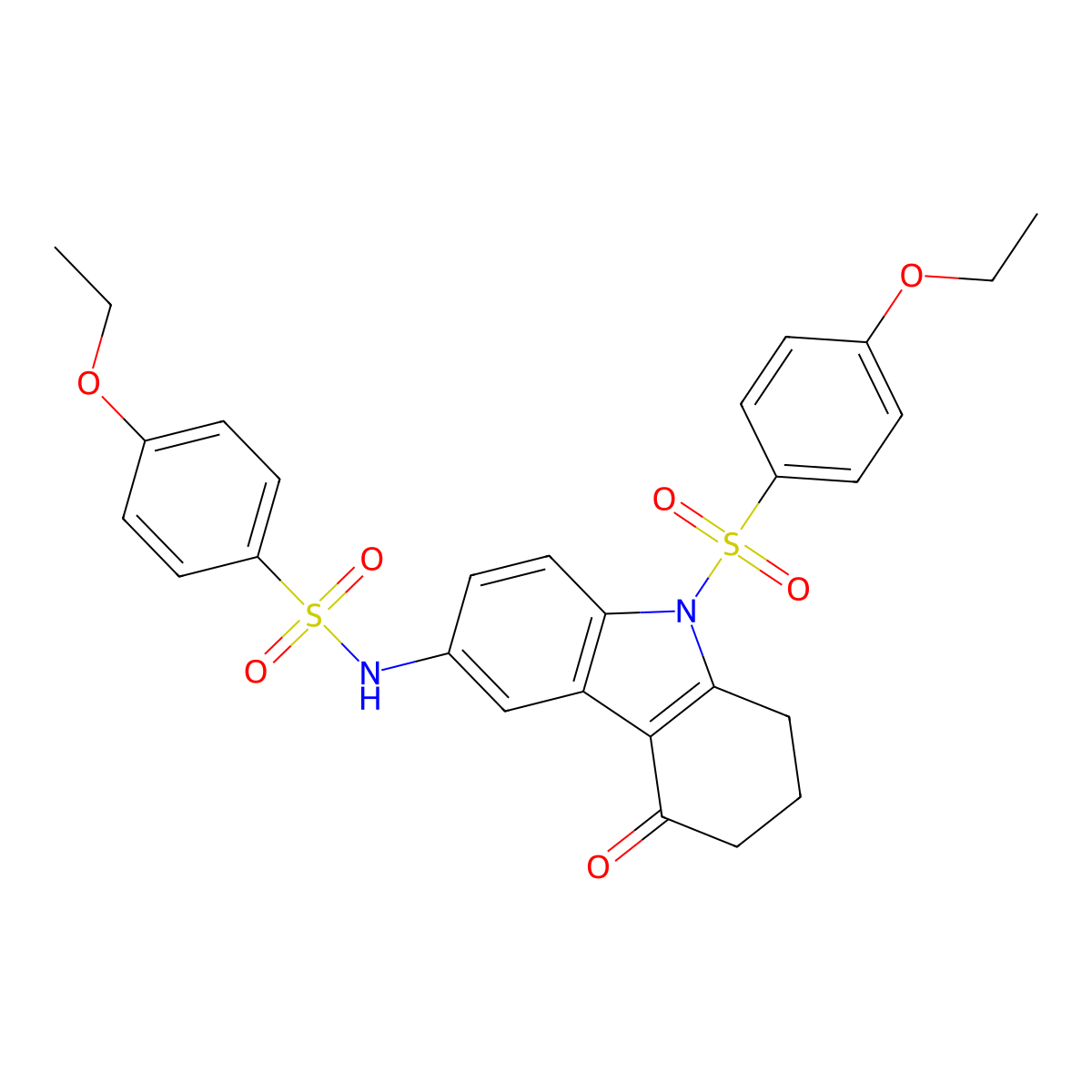 4-ethoxy-N-[9-(4-ethoxyphenyl)sulfonyl-5-oxo-7,8-dihydro-6H-carbazol-3-yl]benzenesulfonamide molecular structure, CAS 333351-13-6