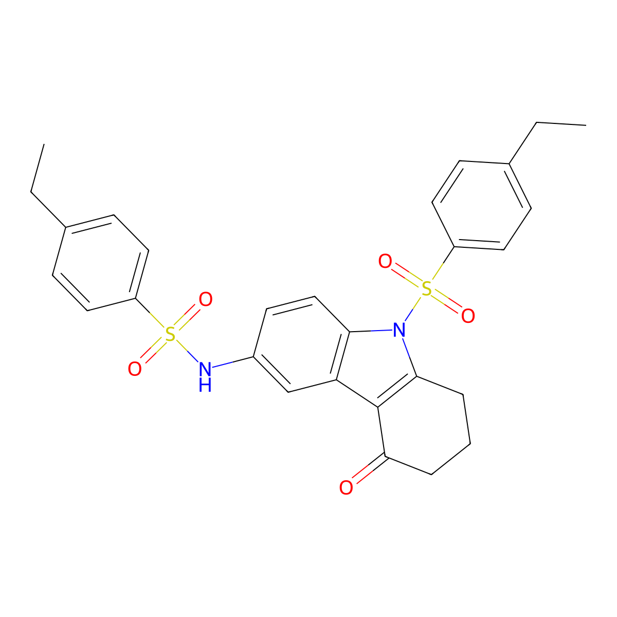 4-ethyl-N-(9-((4-ethylphenyl)sulfonyl)-4-oxo-2,3,4,9-tetrahydro-1H-carbazol-6-yl)benzenesulfonamide molecular structure, CAS 333351-14-7